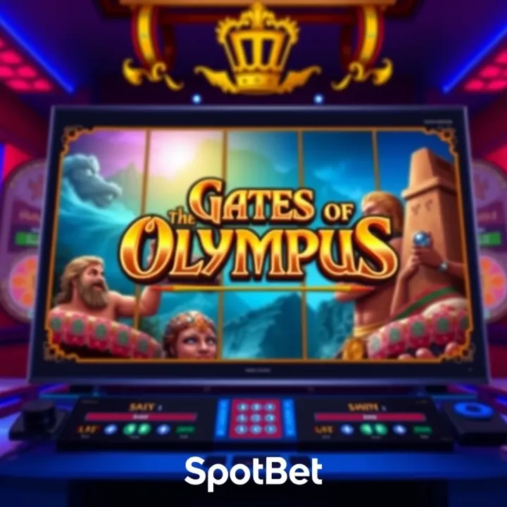 Screenshot displaying the vibrant and dynamic Gates of Olympus demo slot interface on SpotBet platform