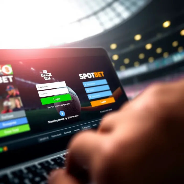 Web interface showing SpotBet Nigeria login page with secure access features