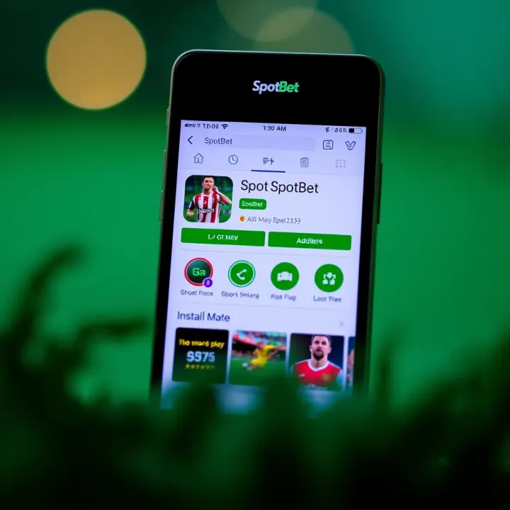 Android smartphone displaying the SpotBet app installation page on Google Play Store