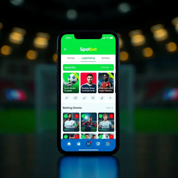 Mobile device displaying the SpotBet app interface with sports betting options