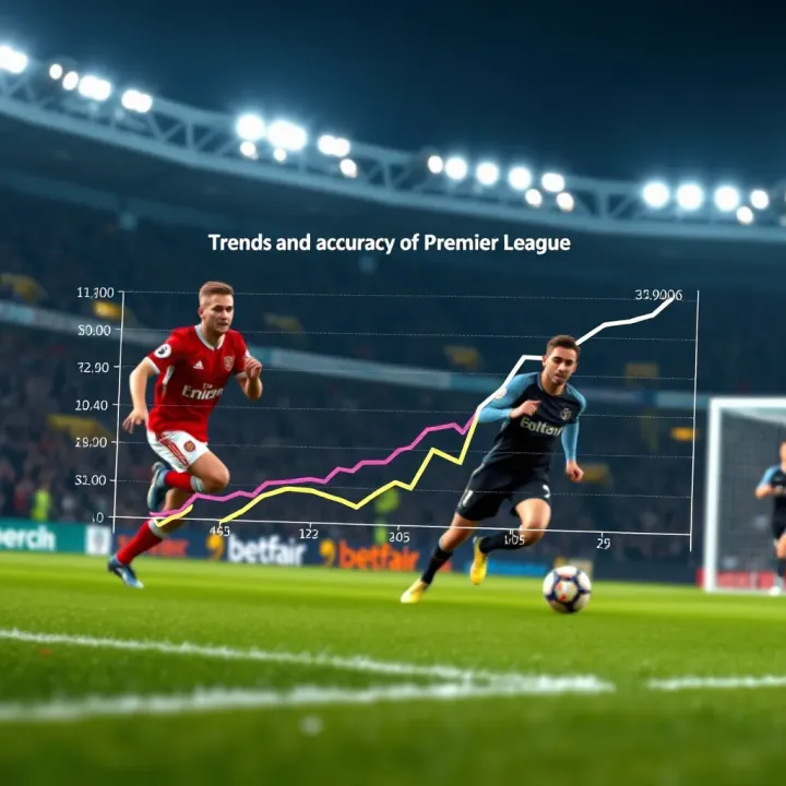 Graph showing trends and accuracy of football predictions over recent Premier League seasons