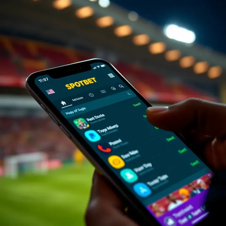 Classic SpotBet mobile platform interface showing betting options on a smartphone screen