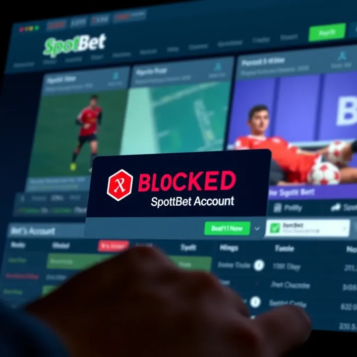 Illustration showing a locked account screen on a betting website