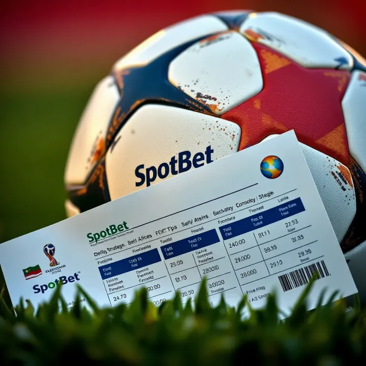 Close-up of a football and betting slip with odds and match details
