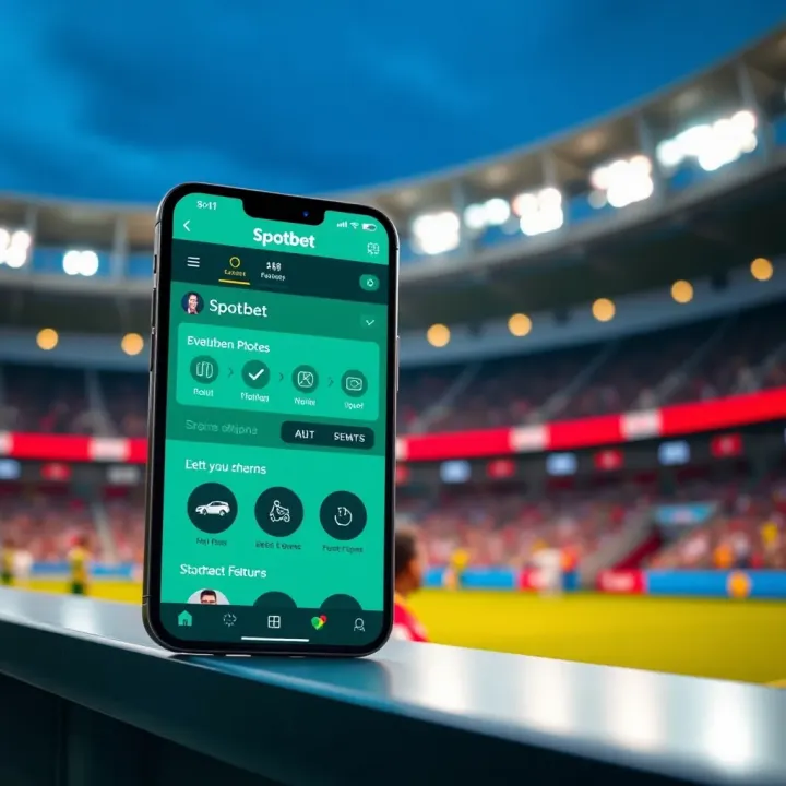 Visual display of SpotBet app features including safe betting options and verification steps
