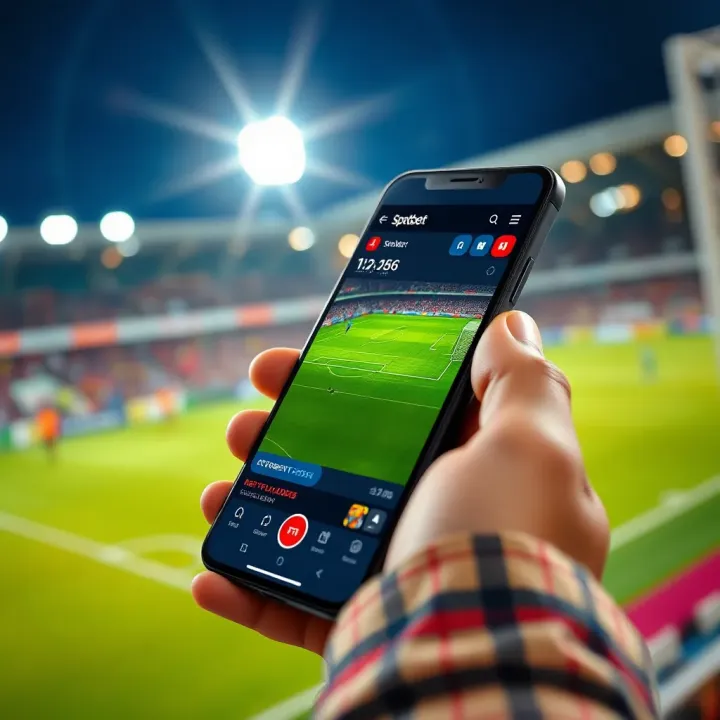 Mobile phone showing real-time football updates and live odds for Nigerian match