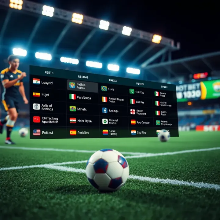 Illustration of various football betting options available on a digital platform