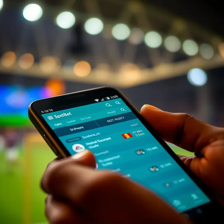 Screenshot of SpotBet old mobile platform interface showing betting options on a smartphone screen