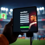 User interface displaying SpotBet registration form on a digital device