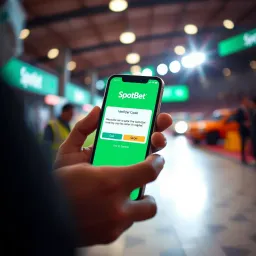 User receiving verification code on phone while registering on SpotBet