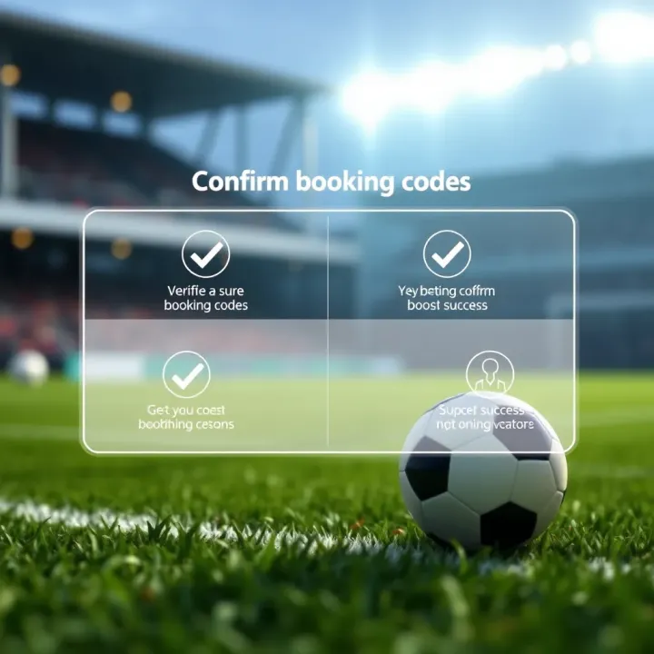 Graphic showing tips for confirming booking codes with symbols of verification and success