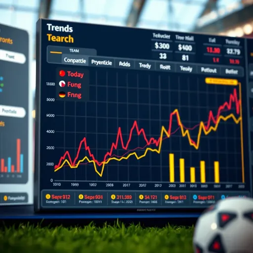 Graph showing team form trends and betting market odds for football matches