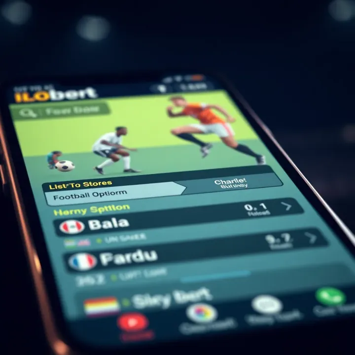 Illustration of a digital sports betting interface highlighting football betting options on a mobile device